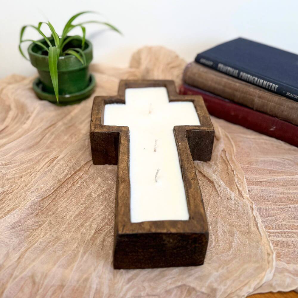Cross Dough Bowl Candles