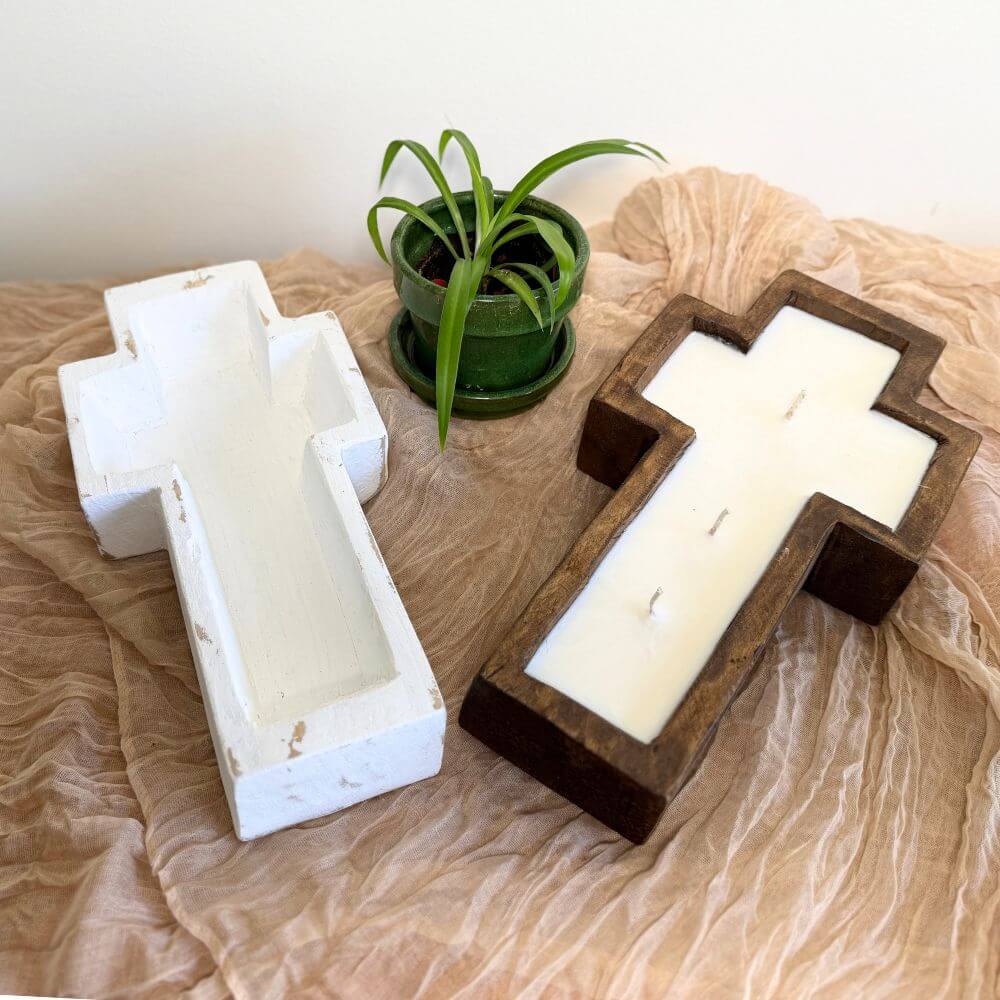 Cross Dough Bowl Candles