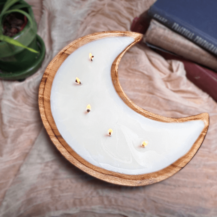 Moon Shaped Dough Bowl Candle