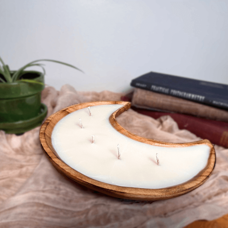 Moon Shaped Dough Bowl Candle