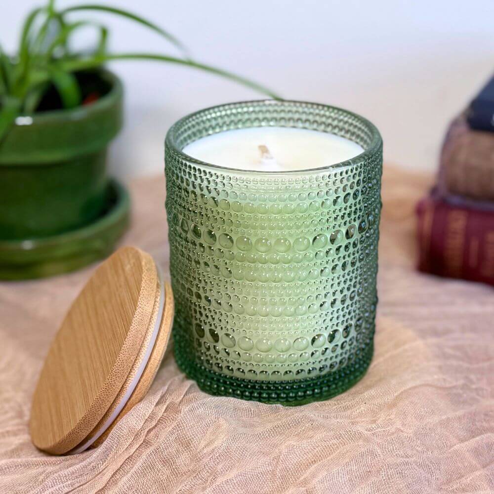 Bubble Glass Candles (Clear, Blue & Green)