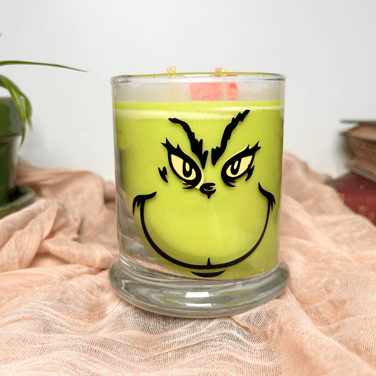 Grinch Face Candle