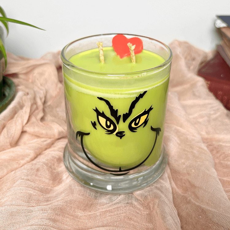 Grinch Face Candle
