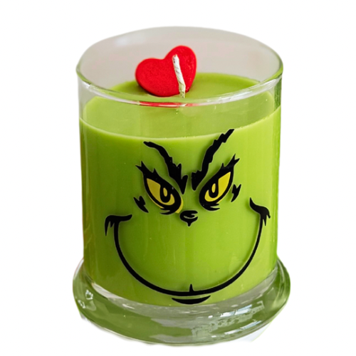Grinch Face Candle