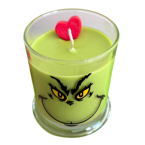 Grinch Face Candle