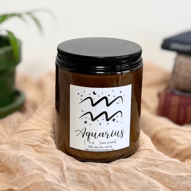 Aquarius Zodiac Candle