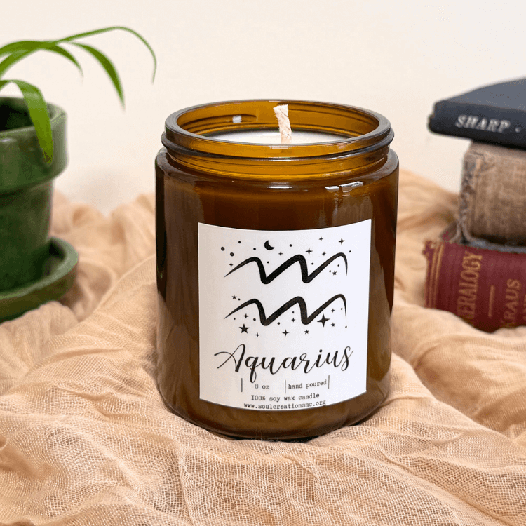 Aquarius Zodiac Candle