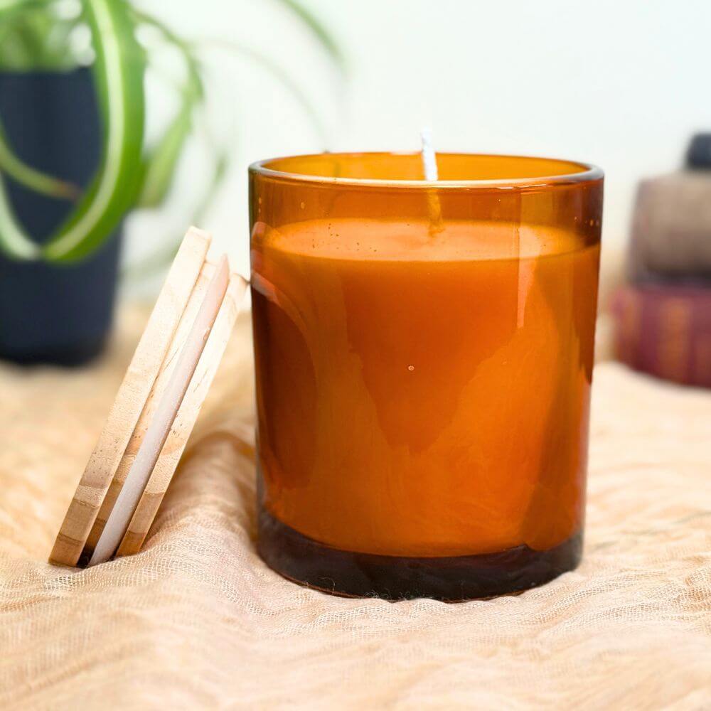 Amber Glass Candle