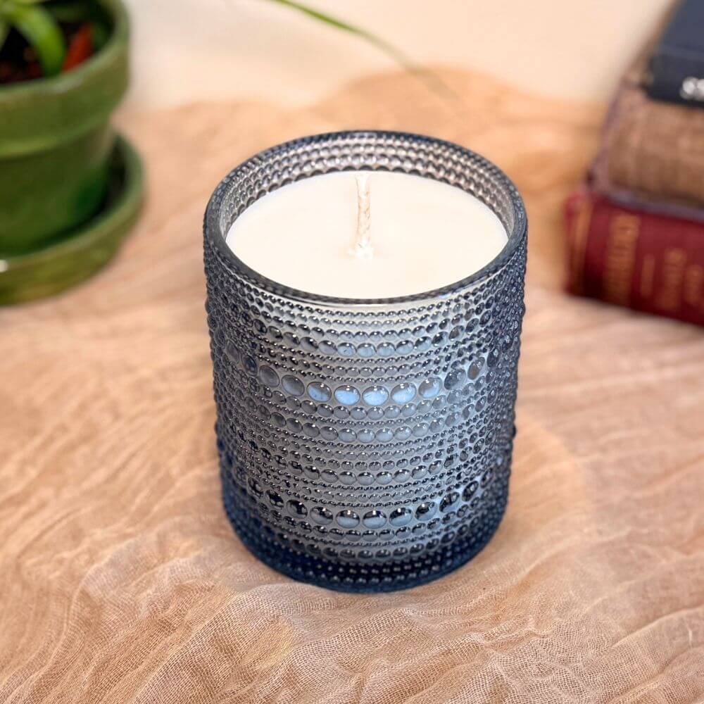 Bubble Glass Candles  (Clear, Blue & Green)