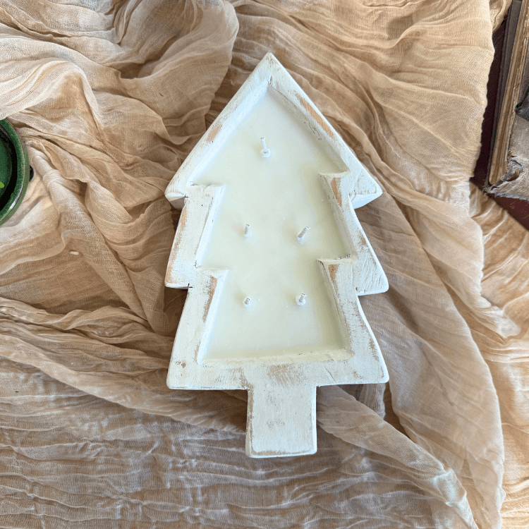 Christmas Tree Dough Bowl (white)