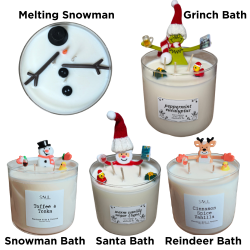 Holiday Character 3-wick Candles