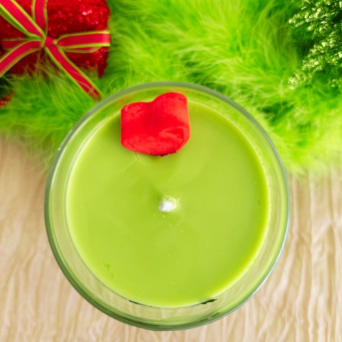 Grinch Face Candle