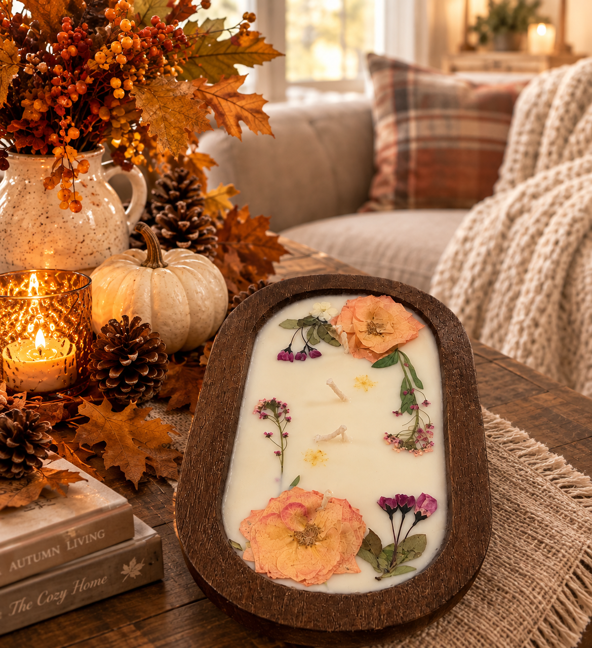 Pressed Flower Doug Bowl 11 oz Candles